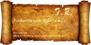 Todorovics Róza névjegykártya